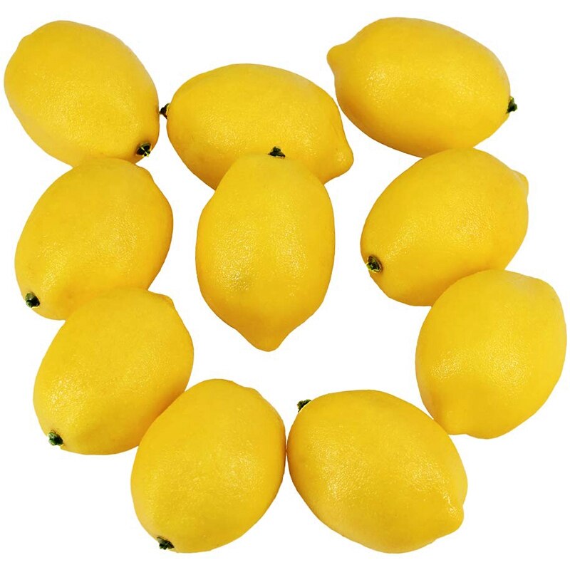 Beau-20 Pcs Kunstmatige Citroenen Nep Citroenen Faux Citroenen Vruchten In Geel 3 Inch Lang X 2 Inch Breed