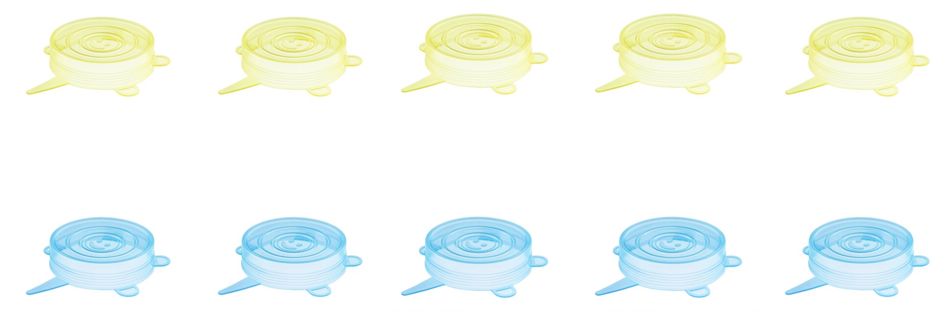Couvercles de pots de yaourt en Silicone, 10 pièces, petits couvercles extensibles, sûrs pour les aliments, 2.6 pouces: blue and yellow