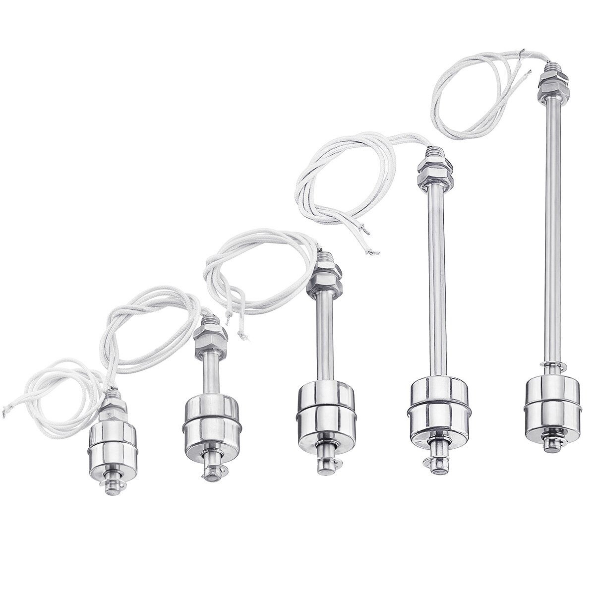 Internal Float Switch Stainless Steel Vertical Liquid Water Level Controller Sensor 45/75/100/150/200mm 10W / 50W