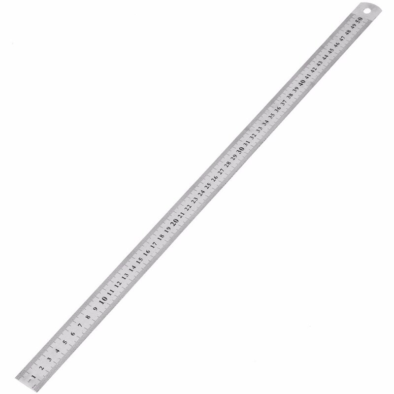 50cm 60cm 20/24inch Groove Right Stainless Steel Metric Straight Ruler Double Sided Measuring Tool Drawing Drafting Sewing Foot