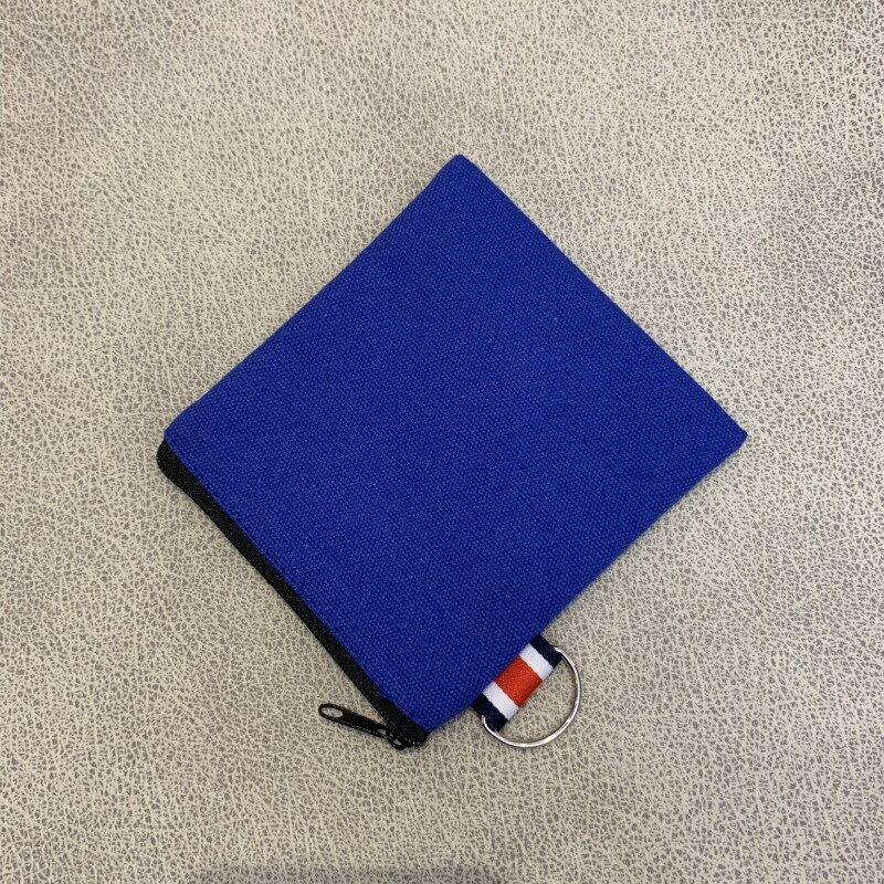 Handmade della Tela di canapa del Panno Della Chiusura Lampo Della Borsa Della Moneta Tasca FAI DA TE Studente Eco Cambiamento Del Raccoglitore del Supporto di Carta Della Frizione Delle Donne Degli Uomini Della Signora Moneta Originale borsa: Blu