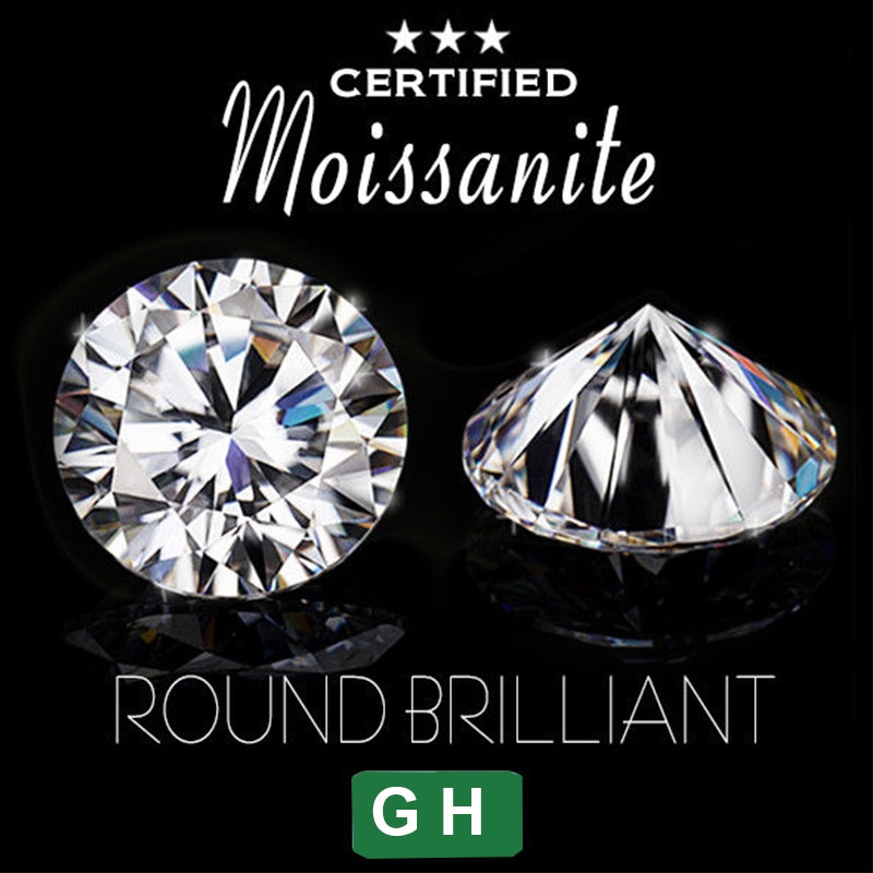 Moissanite 4.5 milímetros 0.4 Carat GH NiceGems Incolor Rodada Excelente Hearts And Arrows Cut lab Grown Moissanite Diamante solto Pedra