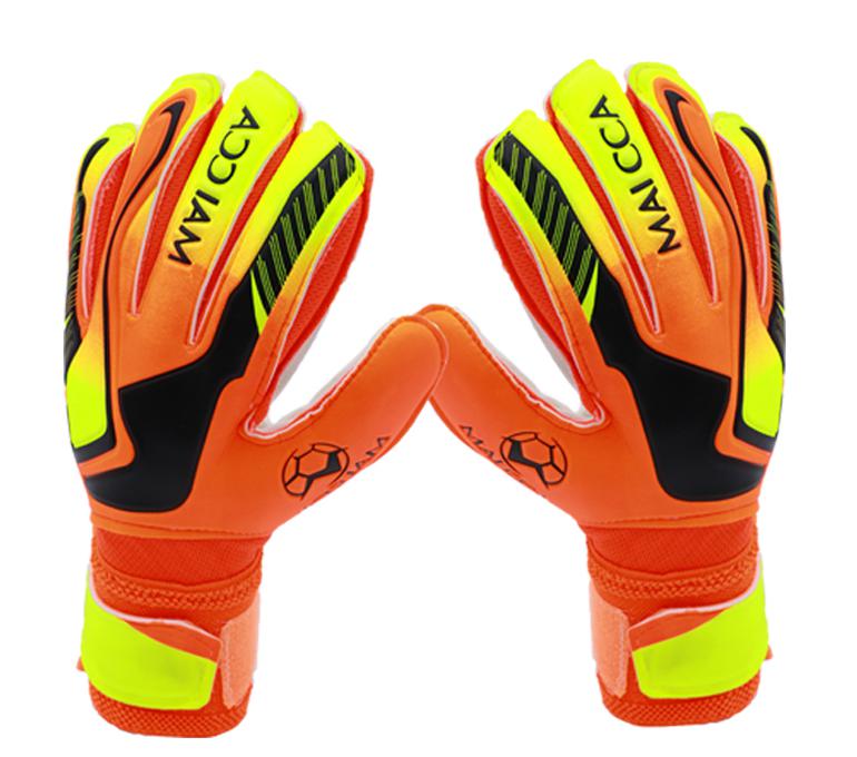 Newest Kids Football Gloves Latex Goalkeeper Gloves Soccer Goal Keeper Kit Goalie Training Gloves With Fingersaves Protection: orange / Size 6