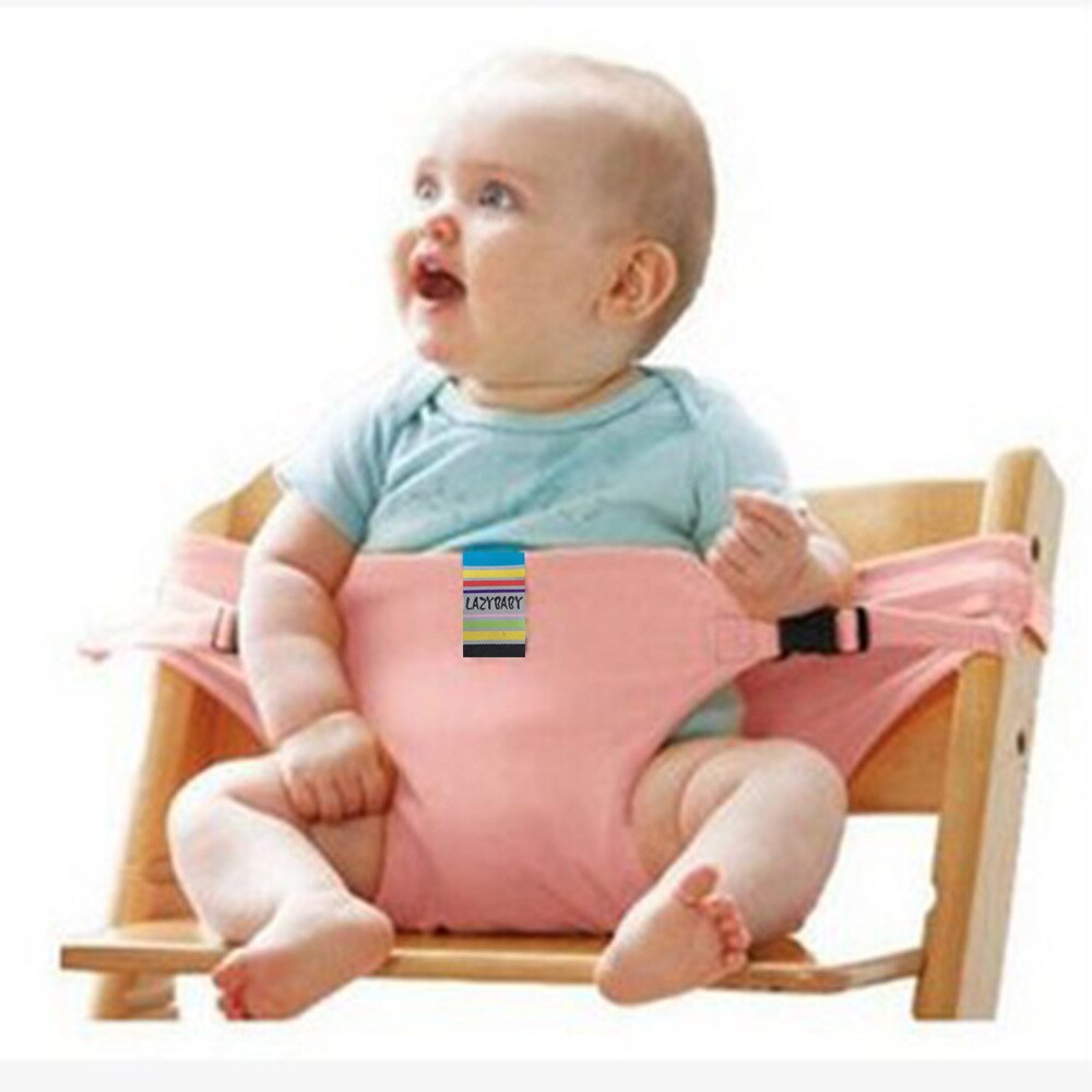 Reine Baumwolle Baby Esszimmer Stuhl Sicherheit Gürtel, Tragbare Sitz Mittagessen Stuhl Sitz strecken wickeln Fütterung Stuhl nutzbar machen Festen Trägern: Rosa