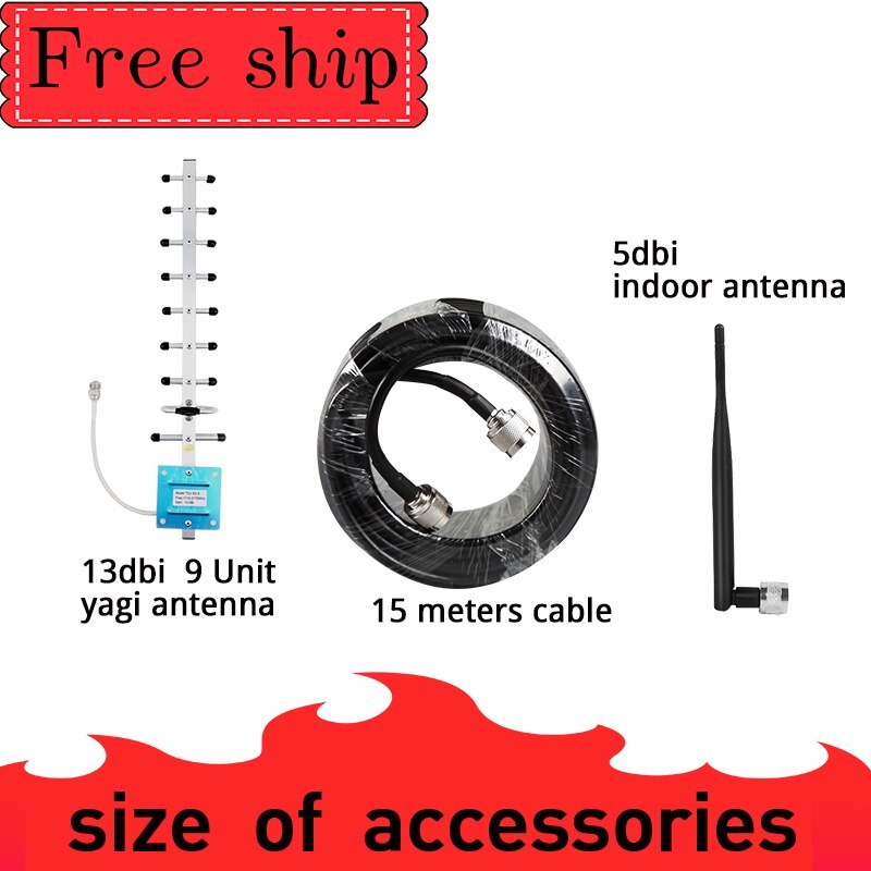 4G LTE DCS 1800mhz Cellular Repeater GSM 1800 60dB Verstärkung GSM 2G 4G amplificador 15M kabel 4G Moblie telefon signal booster 1800 MHZ