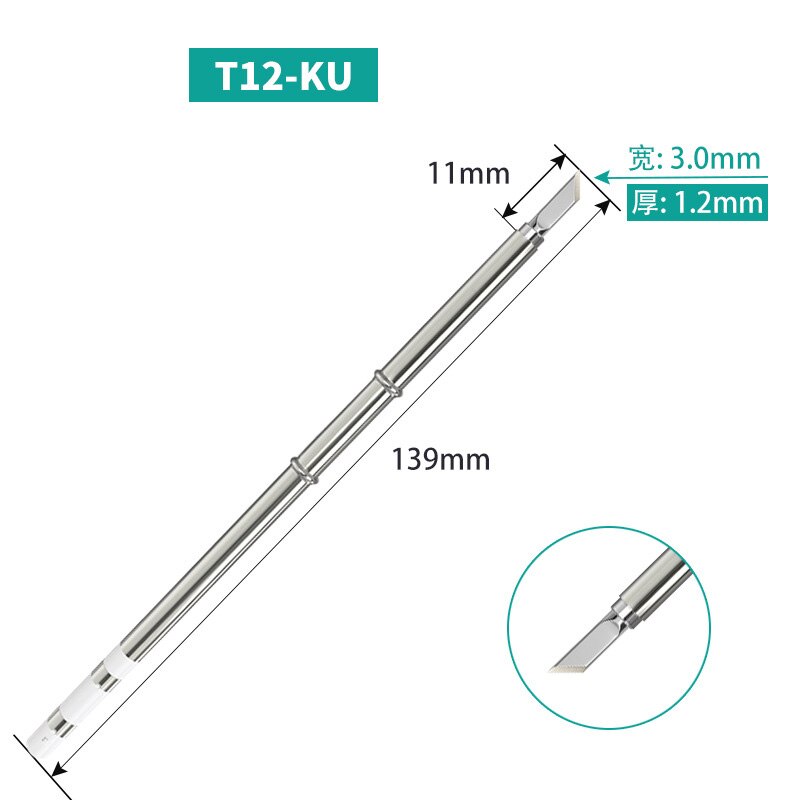 T12 K Series T12-K KL KF KR KU KL J02 JS02 Soldering Solder Iron Tips for Hakko FX951 DIY Soldering Station Kits Welding Tools: T12-KU