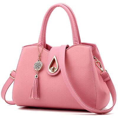 Sac à main à pompon pour femmes, sacoche à paillettes de gouttelettes d'eau, sac à bandoulière de grande capacité, sac à épaule de de styliste ZHP01: Rose