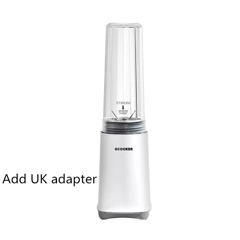 Xiaomi Mijia QCOOKER BL04 Mini Blender 280ml Portable Mixing Cooking Juicer Cup Fruit Mixer for Travel: add UK adapter
