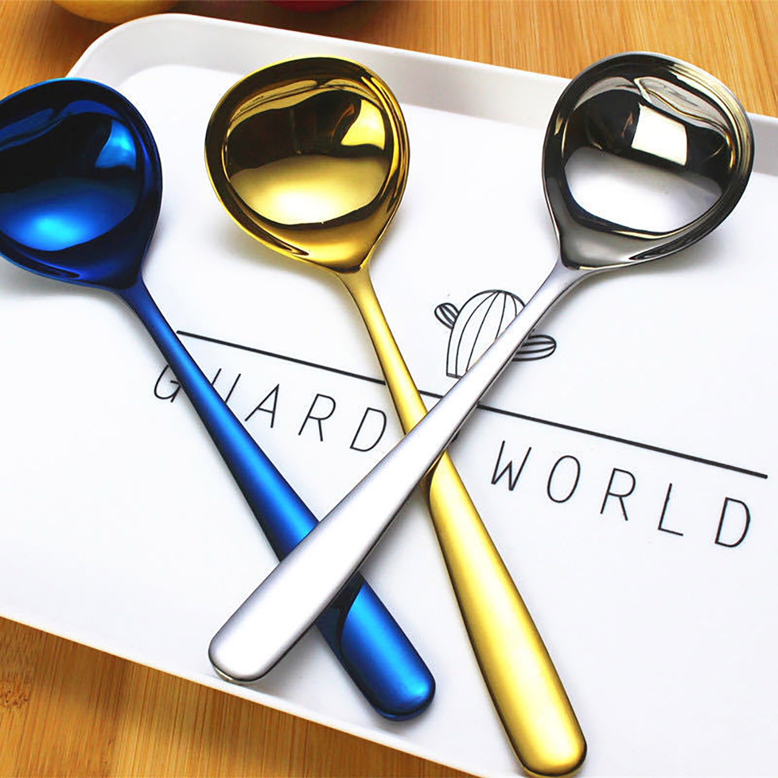 Multi-purpose Soup Spoon Deepen The Common Stainless Steel Spoon Type Large-headed