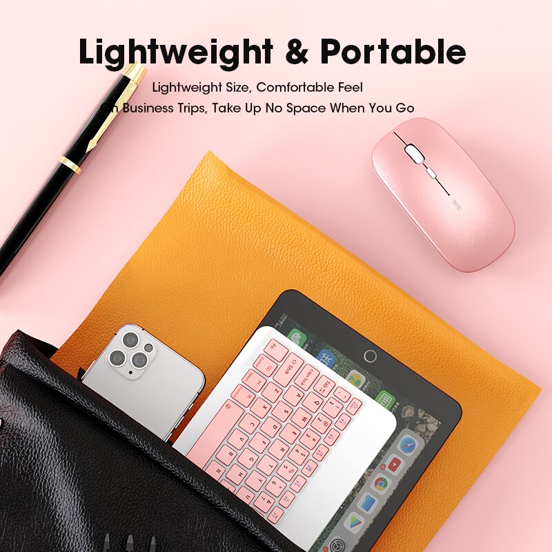 Mini Bluetooth Keyboards For iPad Tablet Wireless Keyboard And Mouse Green 60% Keyboard Mouse Combo Set For iOS Android Office