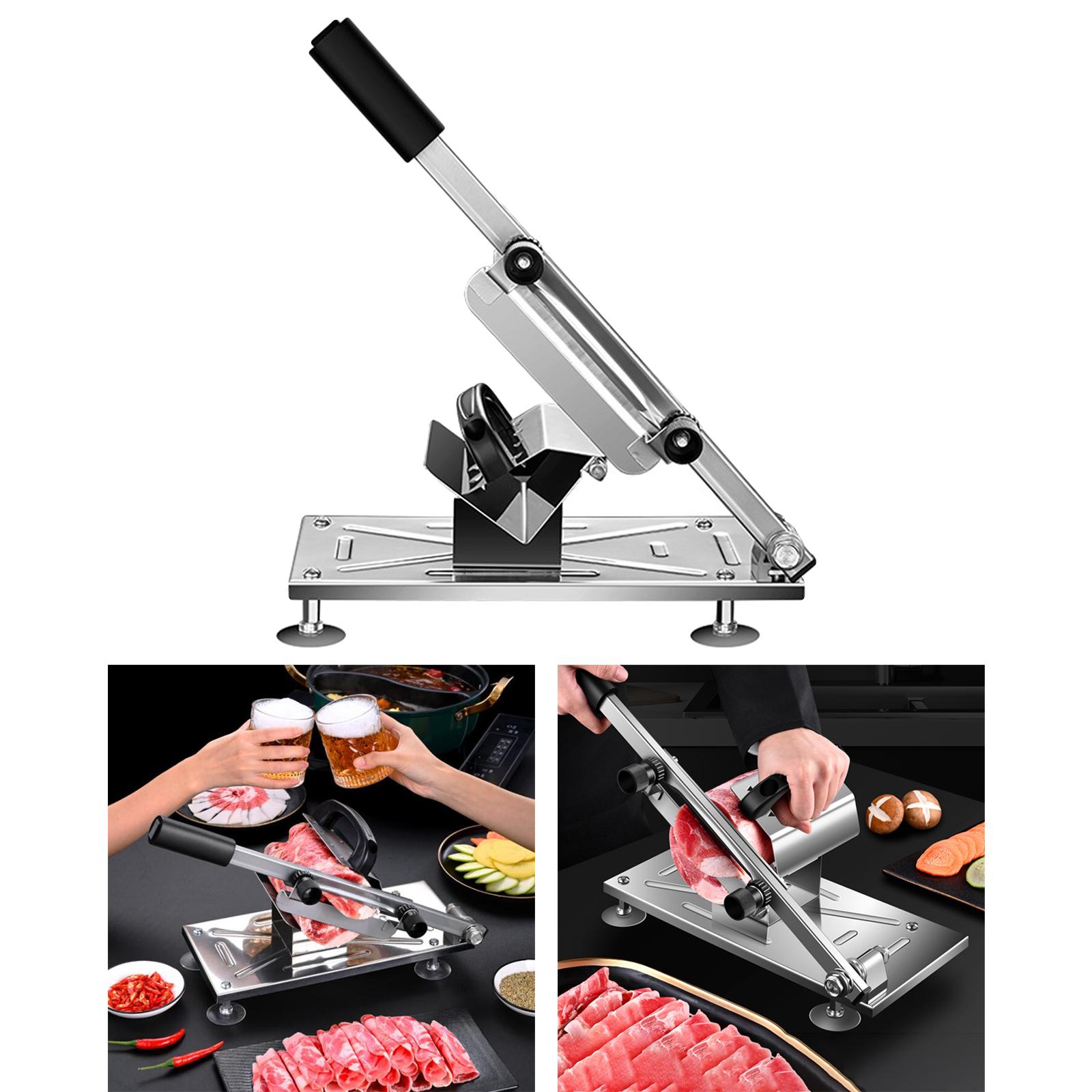 Manual Meat Slicer Stainless Steel Sushi Vegetable Beef Mutton Roll Slicing Machine Meat Cutter for BBQ Cooking Home Kitchen