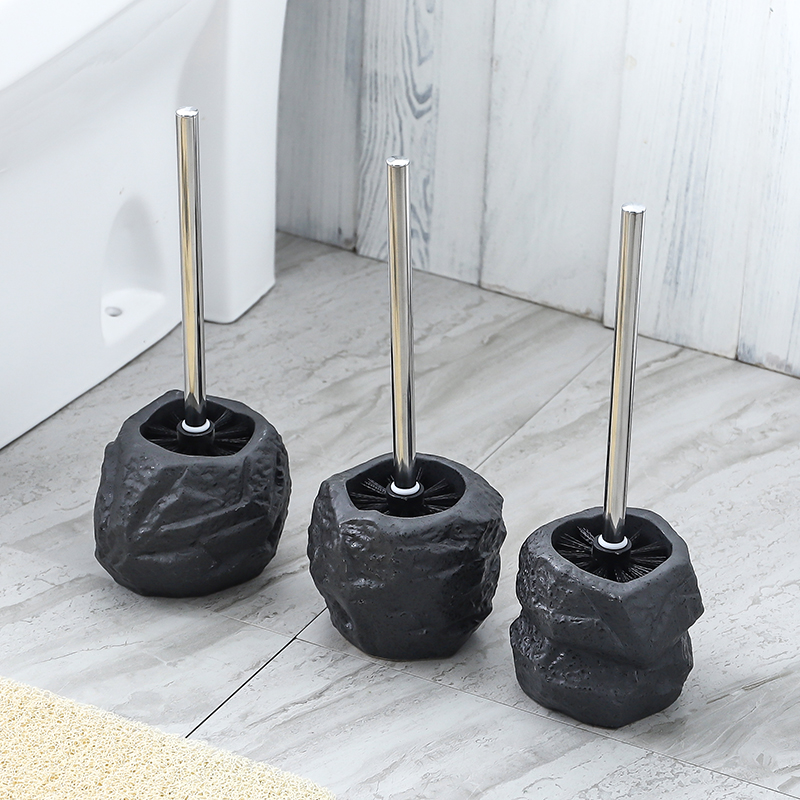 Stone Shape Toilet Brush Ceramics Floor-standing Holder Practical Cleaning Brushes Bathroom Accessories Clean Tool