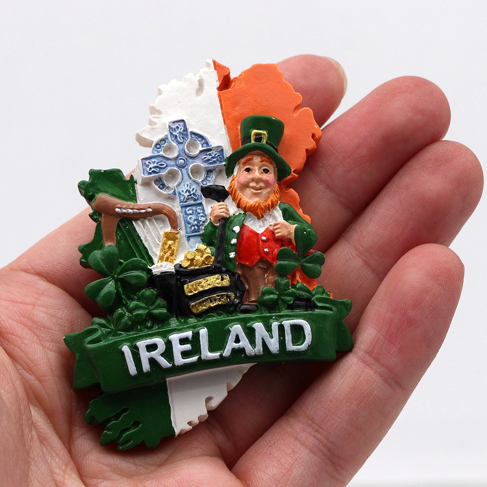 Northern Europe Irish dwarf cartoon character lamb souvenirs stereo resin fridge magnets stick 3d refrigerator home decoration