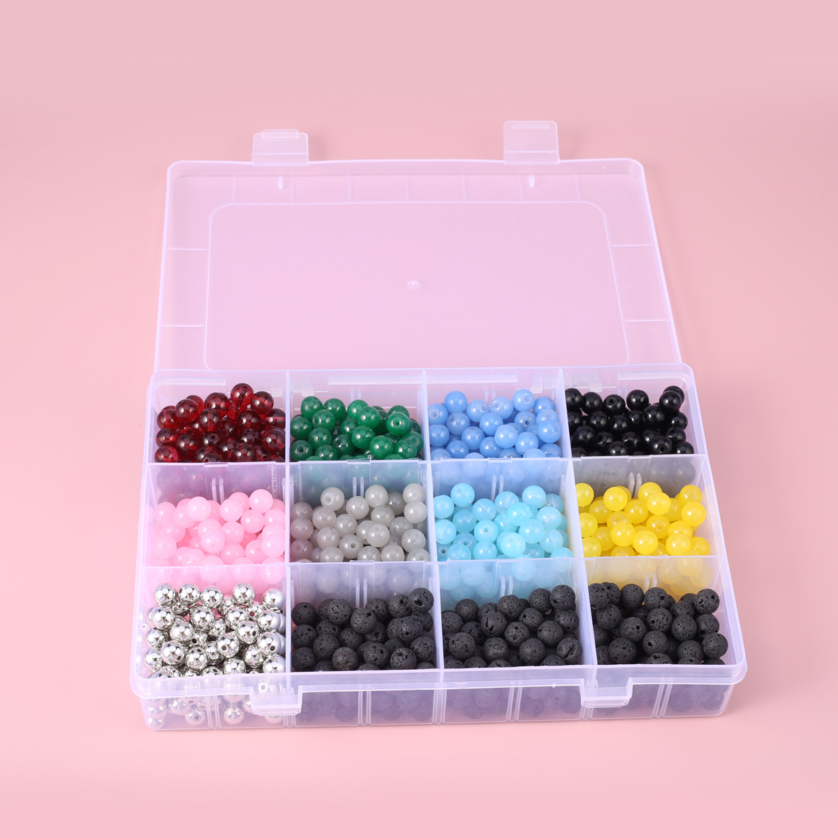 Traje de joyería artesanal hecho a mano, caja de cuentas pequeña de colores mezclados, apto para mujeres y hombres, accesorios de artesanía al por mayor, 2023: Plata