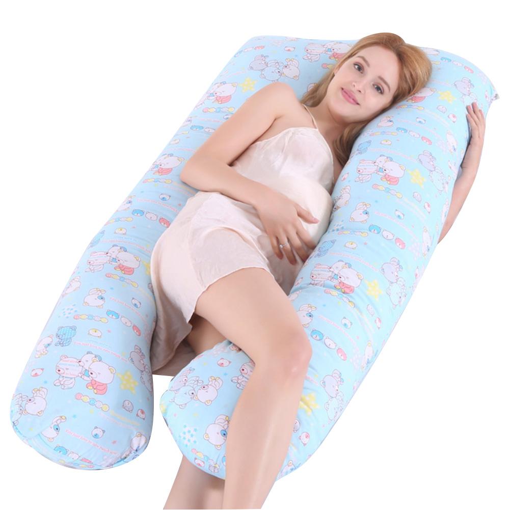 Barsel pudebetræk gravid kvinde pudebetræk bomuld u-formet pude sovepudebetræk: Blå