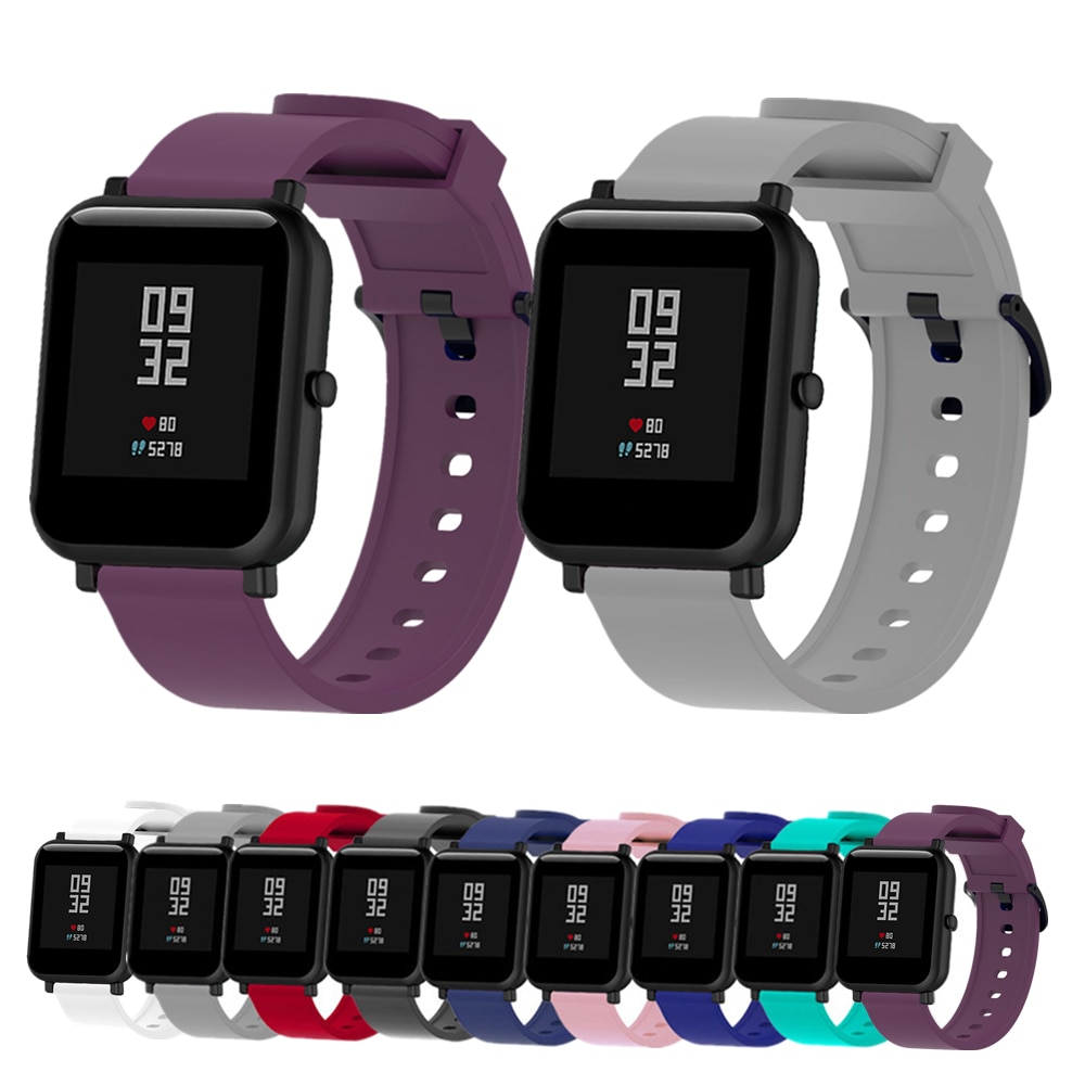 20Mm Siliconen Horloge Band Voor Xiaomi Huami Amazfit Bip S Band Polsband Armband Sport Voor Amazfit Bip Gts Gtr 42Mm Horlogeband