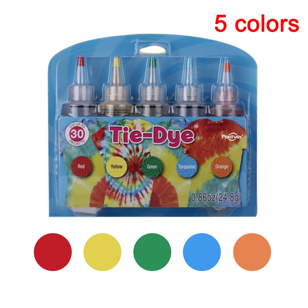18pcs Tie Dye Kit Non Toxic DIY Clothing Graffiti Fabric One Step Textile Paints: D 5 colors