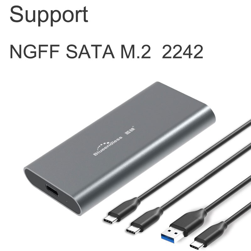 M.2 SATA NGFF m.2 ssd caso portatile SSD Hard Disk Enclosure Tipo c USB 3.0 2242/2260/2280 SSD Enclosure alluminio SSD Caddy