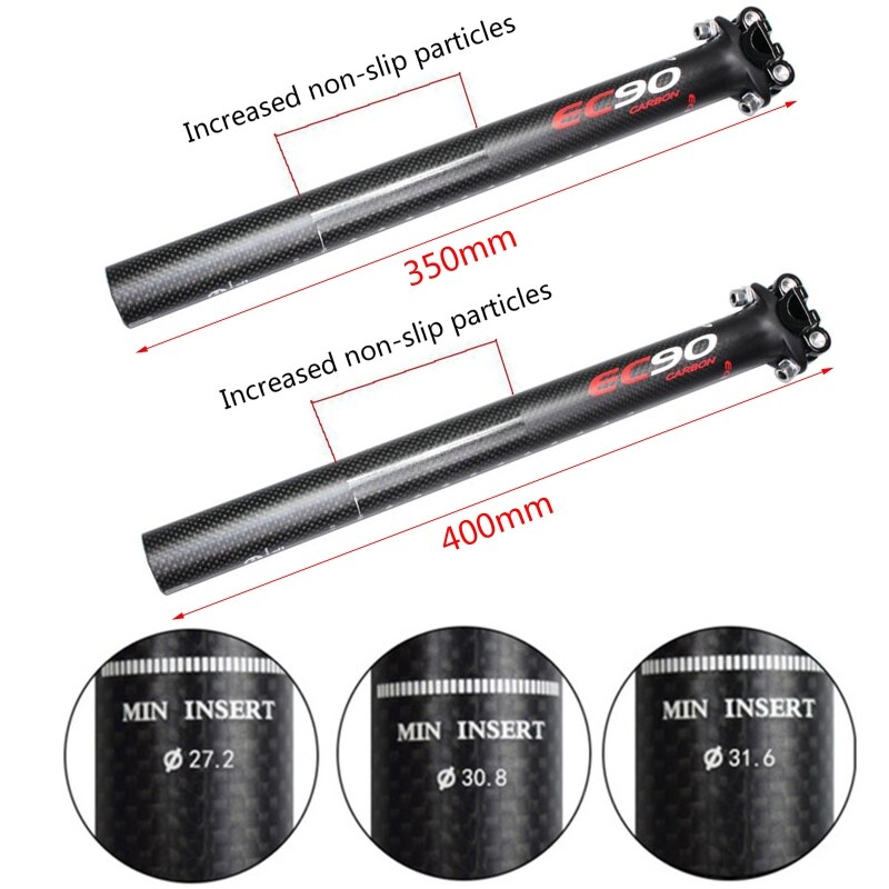 Tige de selle de vélo en Fiber de carbone ultra-léger route de montagne vtt vélo tige de selle Tube directe