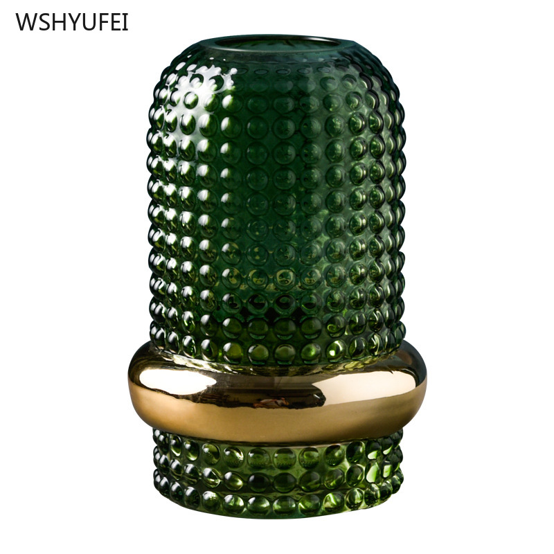 Nordisk grøn phnom penh retro turkis glasvase hjem stue blød dekoration nordisk blomsterarrangement vase dekoration