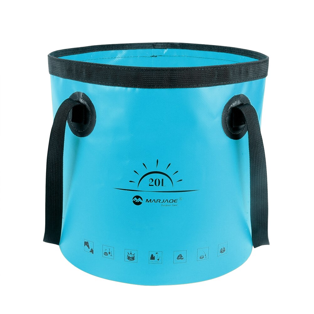 Outdoor Hiking Picnic Camping Water Tank Folding Water Container Outdoor Camping Travel Hiking Fishing Beach Carrier Bag: Blue