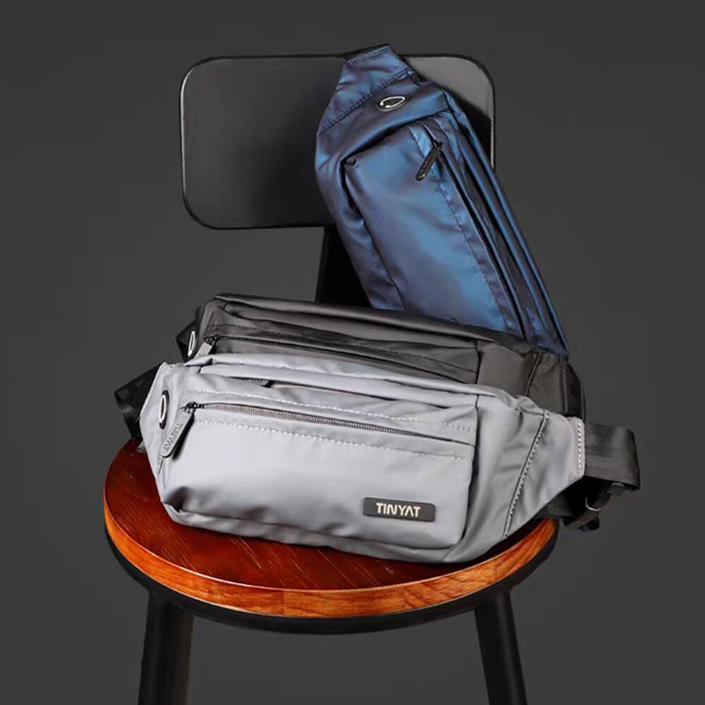 Herr Midjeväska Bälte Väska Fanny Pack Crossbody Bröstväska Resa Löpning Väska