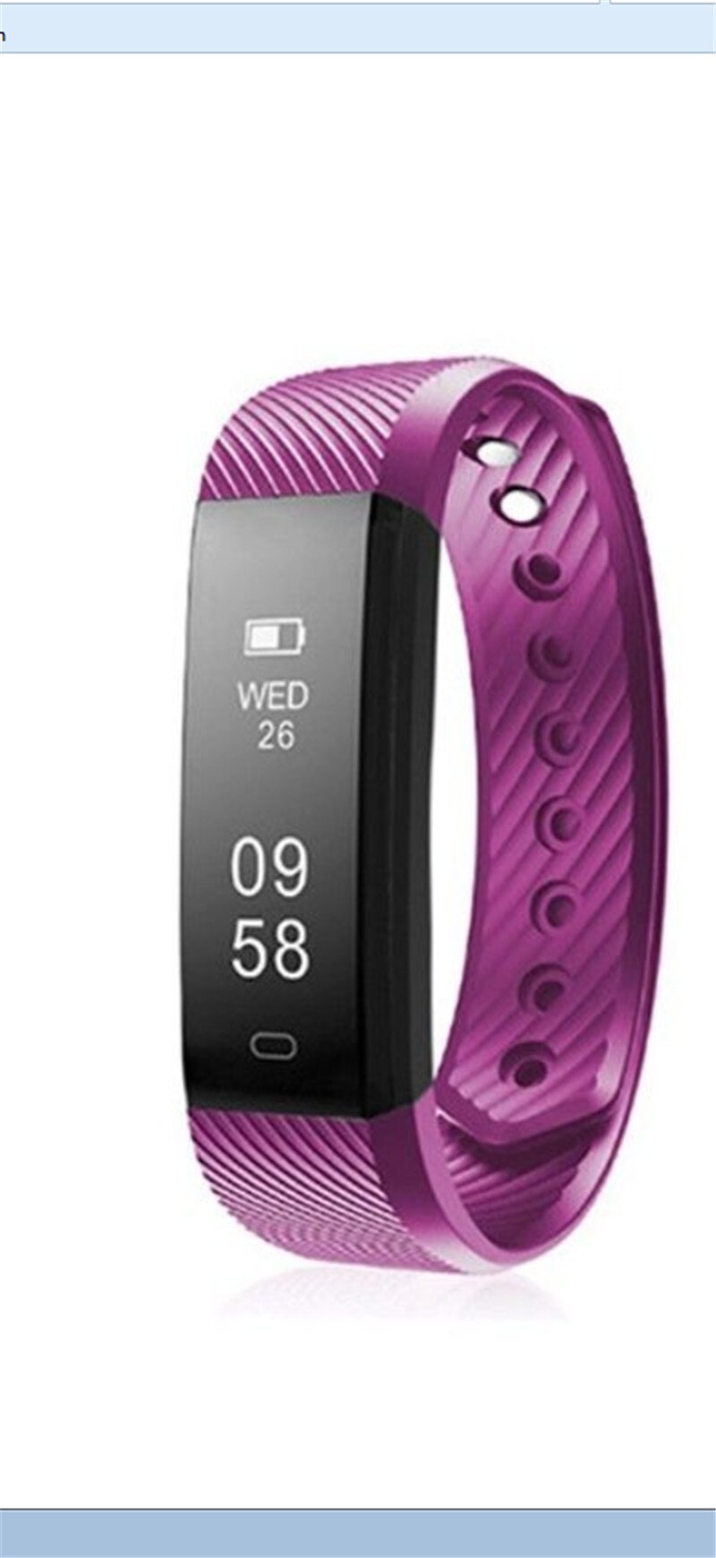 SMART FIT BIT Bluetooth Hartslag Bloeddruk Fitness Tracker horloge ID115: Paars