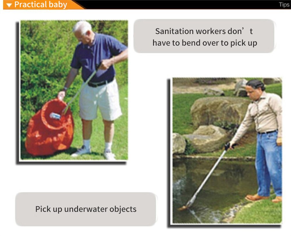 1pcs 80cm Foldable Trash Picker Extra Long Grabber Reacher Reaching Assist Tool Litter Pick Up Garden Picker