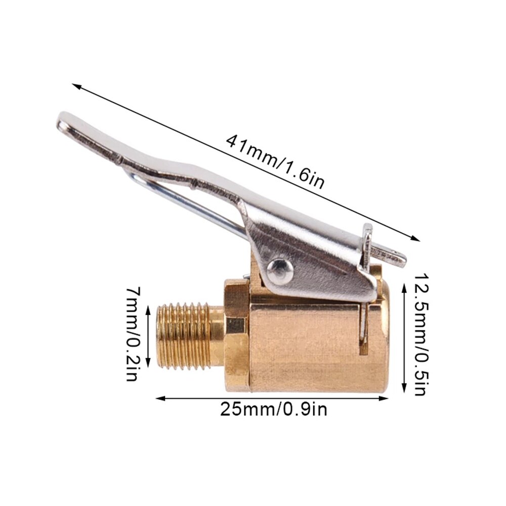 Pince de gonflage en laiton pour pneus de voiture, 8mm, 1 pièce, pneu de roue, mandrin à Air, gonfleur, Valve, adaptateur de connecteur, outils de réparation de pneus de voiture