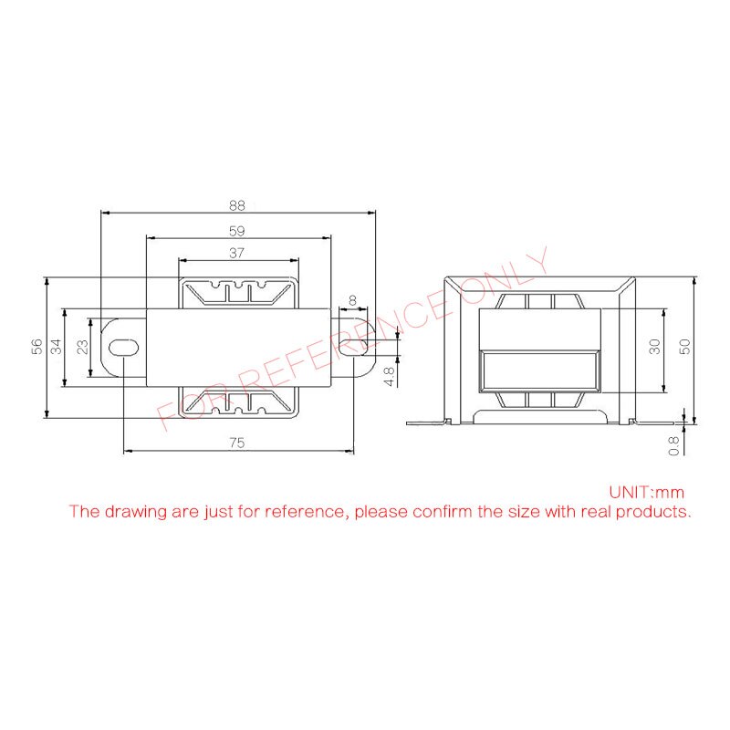 CIRMECH Dual ac 12v 30W Square EI transformer for preamplifer amplifer tone board use 110V 220V in optional