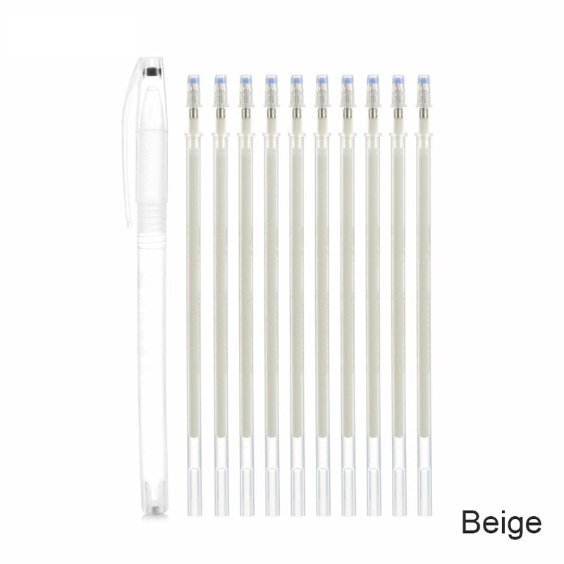 1Set Stof Markers Potlood Vervagen Out Voor Tekening Lijnen Verdwijnen Marker Pennen Warmte Uitwisbare Pen Diy Craft Naaien Accessoires: Beige