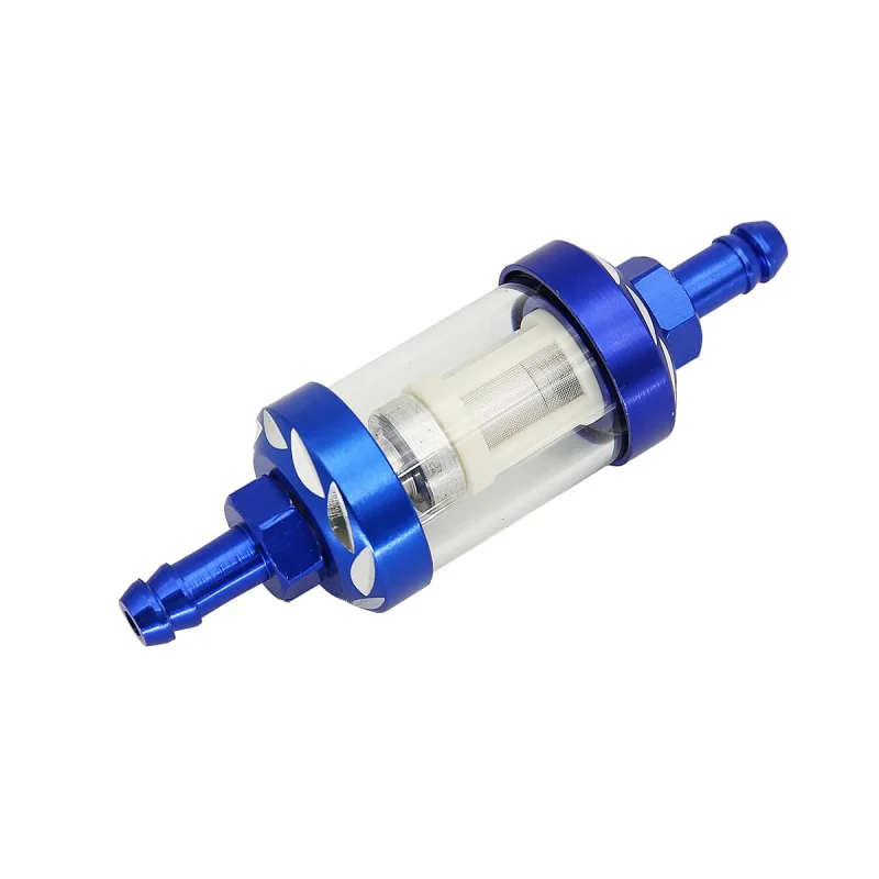 Filtro de aceite de gasolina y combustible de vidrio de aleación de aluminio CNC de 8mm Moto para Dirt Pit Bike 125/140/150/160cc CRF70 90 110 TTR100 110 KLX65