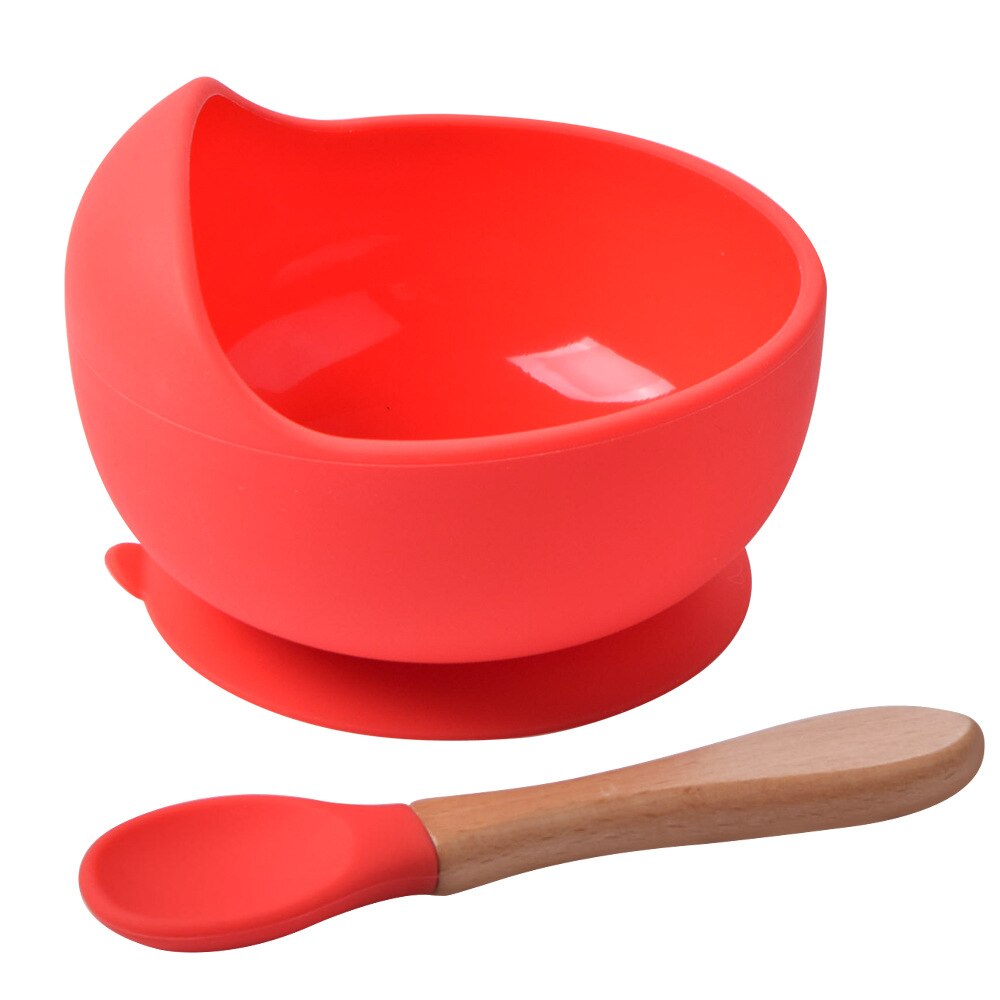 Babyvoeding Siliconen Kom Antislip Zuignap Kom Lepel Set Kinderen Servies Diner Gerechten Plaat Voor Baby Keukengerei: 1