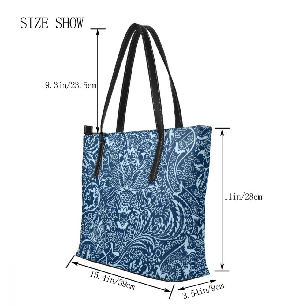 William morris stoffen handtas william morris stoffen handtassen met handgreep, print brede leren tas dames handtassen