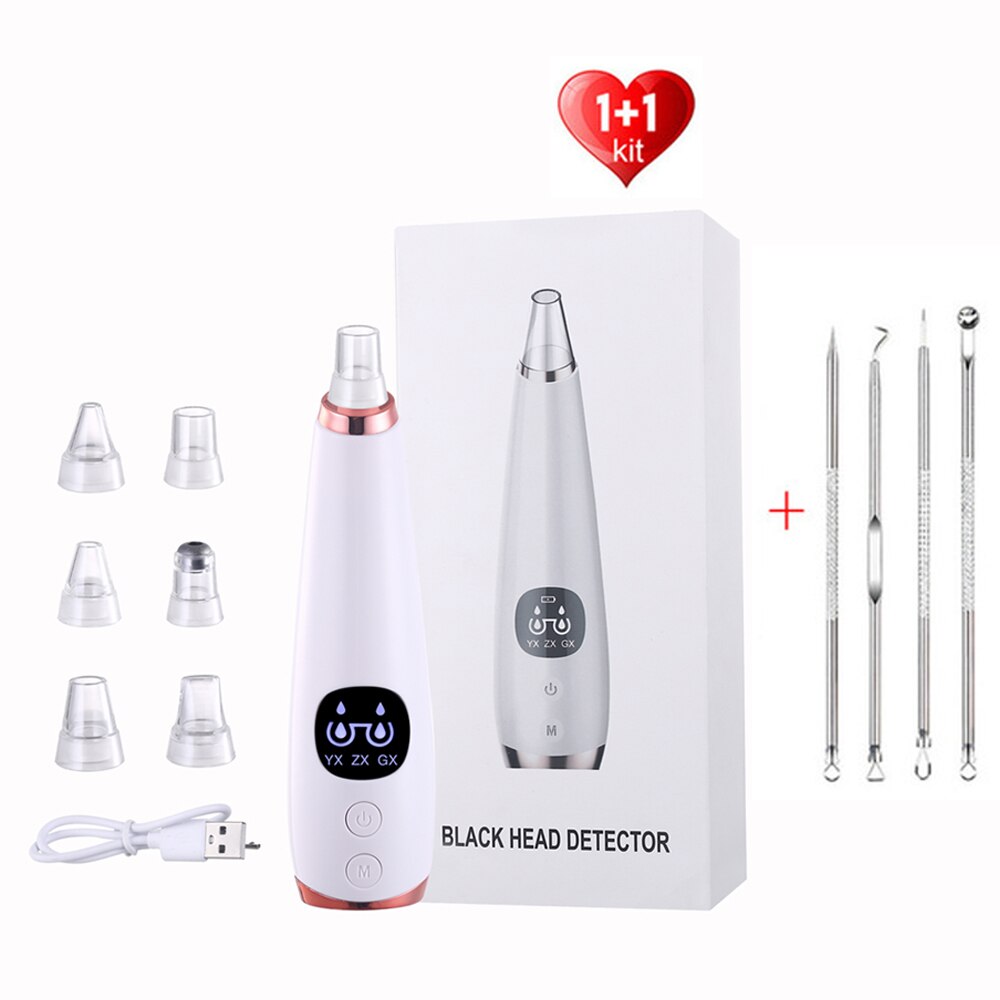 Black Head Remover Blackhead Vacuum Visible Facial Pore Cleaner Microscope Blackhead Suction Rechargeable Acne Pimple Remove: Silver