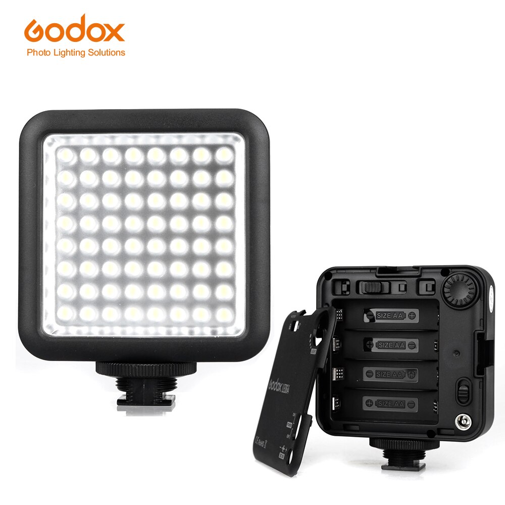 Godox led64 5500 ~ 6500 k video light professionele universeel voor macrofotografie fotojournalistieke video schieten