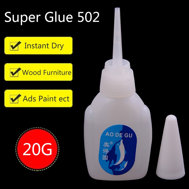 20g Instant Quick-drying Cyanoacrylate Adhesive Strong Bond Leather Rubber Metal Glass Office Supplies 502 Super Liquid Glue