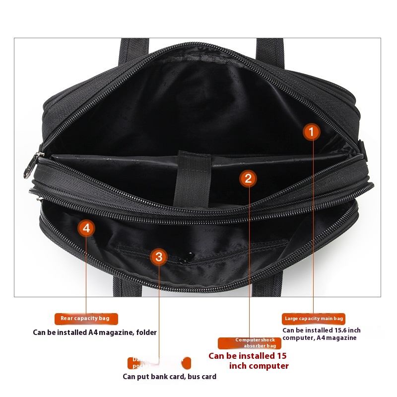 briefcase canvas waterproof large capacity 15.6 inch laptop bag work bag business bags official office bag