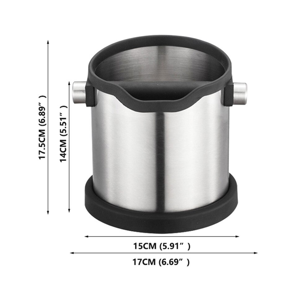 Ttlife 1800ml stål kaffe banke bin slibes sabotage affaldsbeholder beholder sabotage te kop sæt