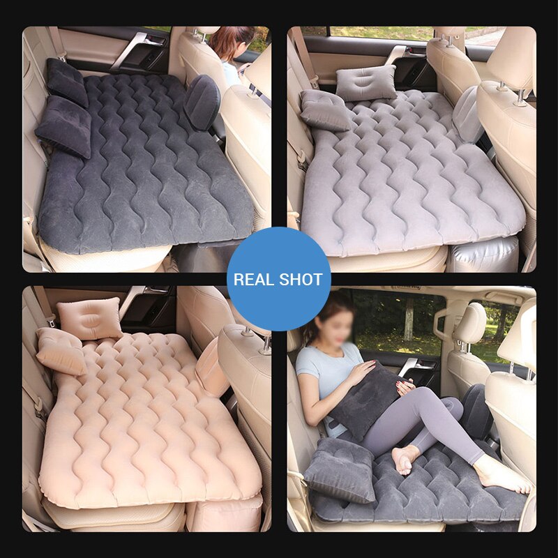 Car Inflatable Bed Flocking Cloth Seat Back Bed for Travel Kids Sleep Rest Outdoor Indoor Multi-functional Inflatable Mattress