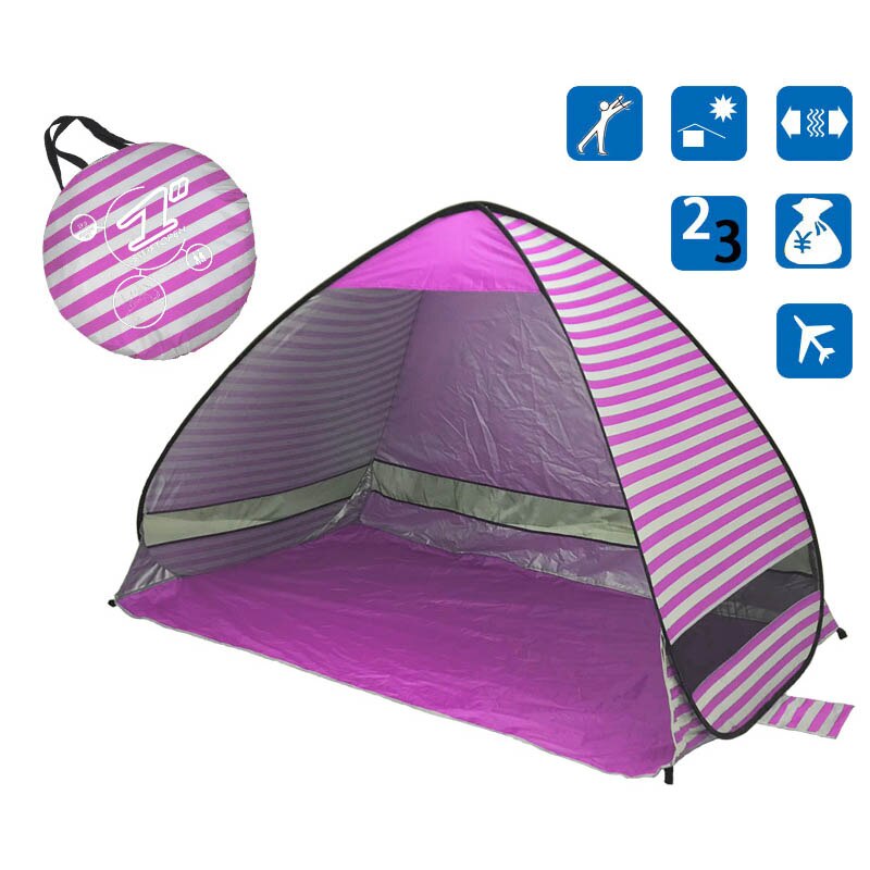 190T Nylon Beach Tents Camping Shelter UV-protective Automatic Tent Shade Utralight Pop Up Tent Outdoor Party Fishing XA108D: color 16