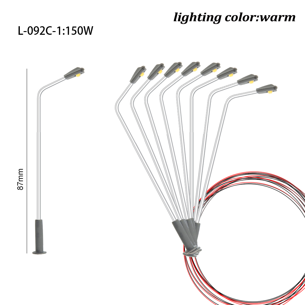 1:100-500 Scale Model LED 3V Street Lamp Lighting Single Head Train Layout Landscape: black
