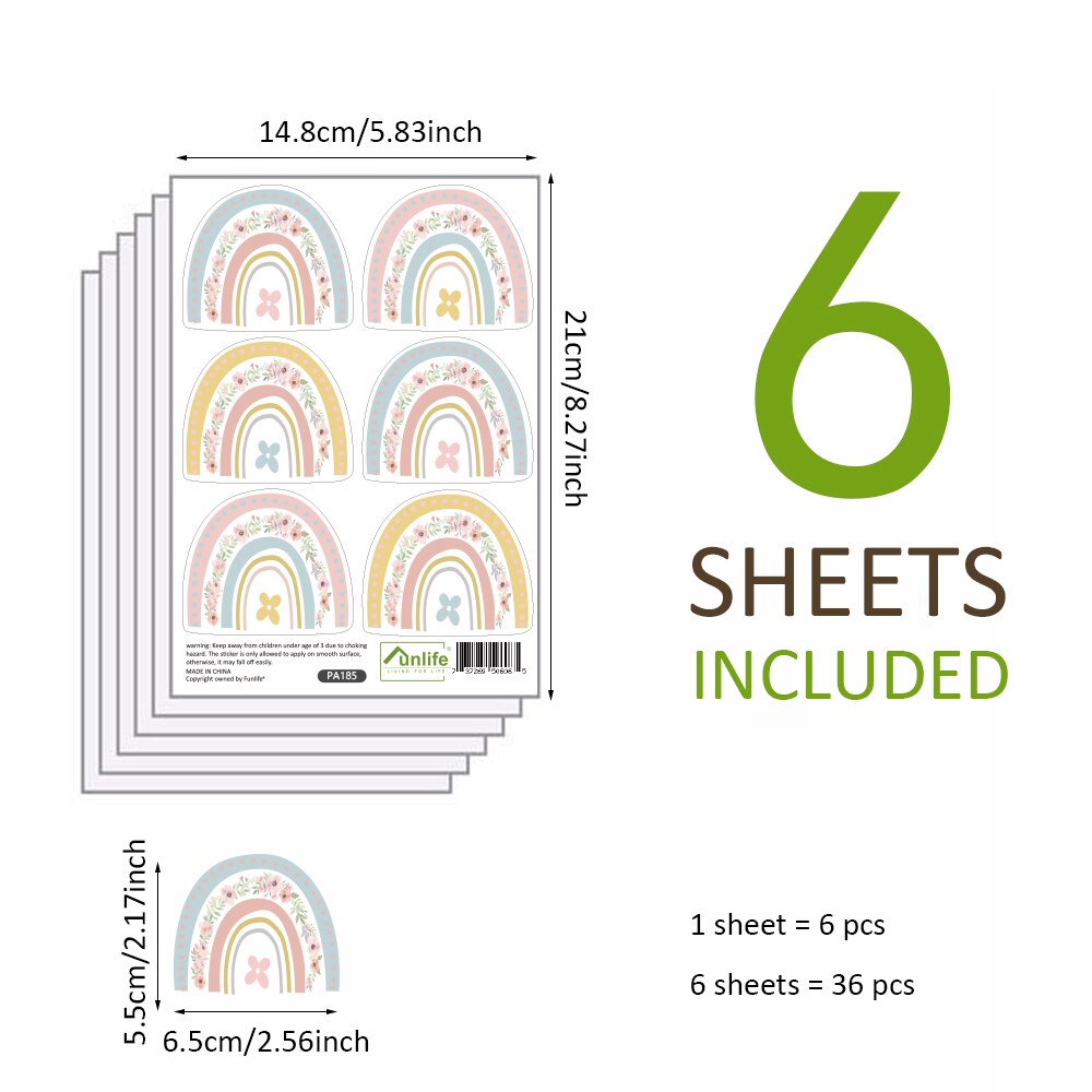 10 Stijlen Regenboog Op De Muur Stickers Diy Voor Kinderkamer Ornamenten Babykamer Stencils Muurstickers Vinyls Decoratieve: PA185
