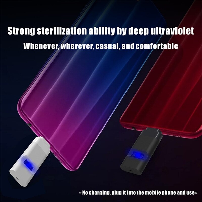 Draagbare Kiemdodende Lichten Smartphone Uv Sanitizer Voor Iphone Se 11 Pro Max Huawei Xiaomi Telefoon Desinfectie Licht Poort Opladen