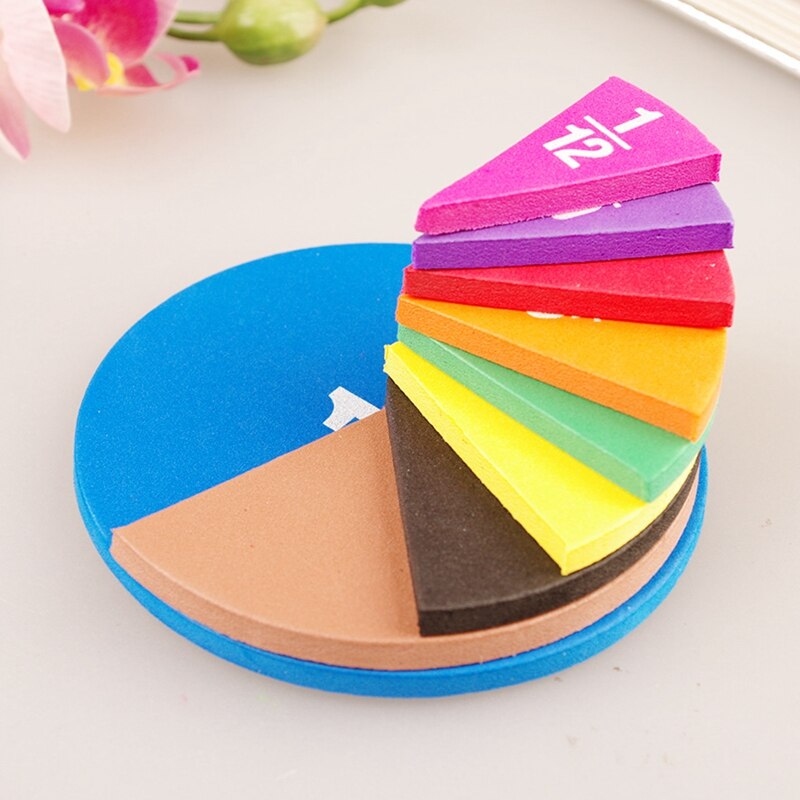22/51pcs Rainbow Circular Numbered Fractions Counting Chips Educational Math Stationery Materials Mathematics Learning Kids