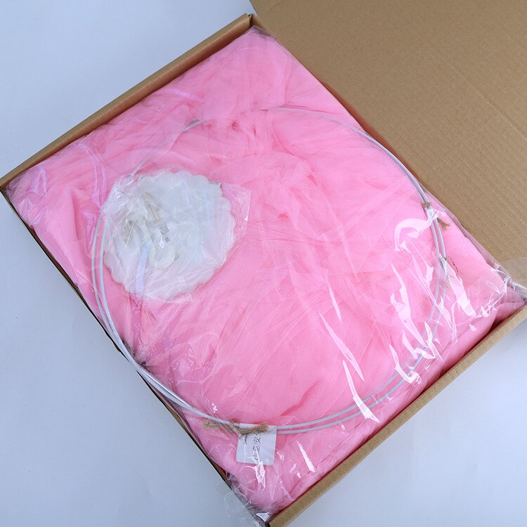 Moustiquaire de lit ronde pour bébé fille, parure de lit d'été pour enfant, romantique, pour chambre d'enfant: Rose vif avec boîte