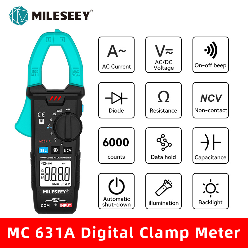 Mileseey Ncv Multimeter Digitale Klem 1000 Telt Fout Alarm Voltage Capaciteit Ohm Diode Multimetro Auto Range Multimeter