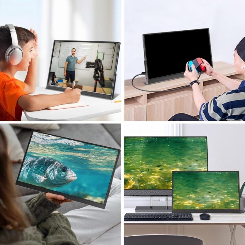 652F 14 Zoll tragbarer Monitor 60 Hz aktualisiert IPS-Tafel Metallgehäbenutzen zwei Eingangsanschlüsse USB C HDTV für professionelle