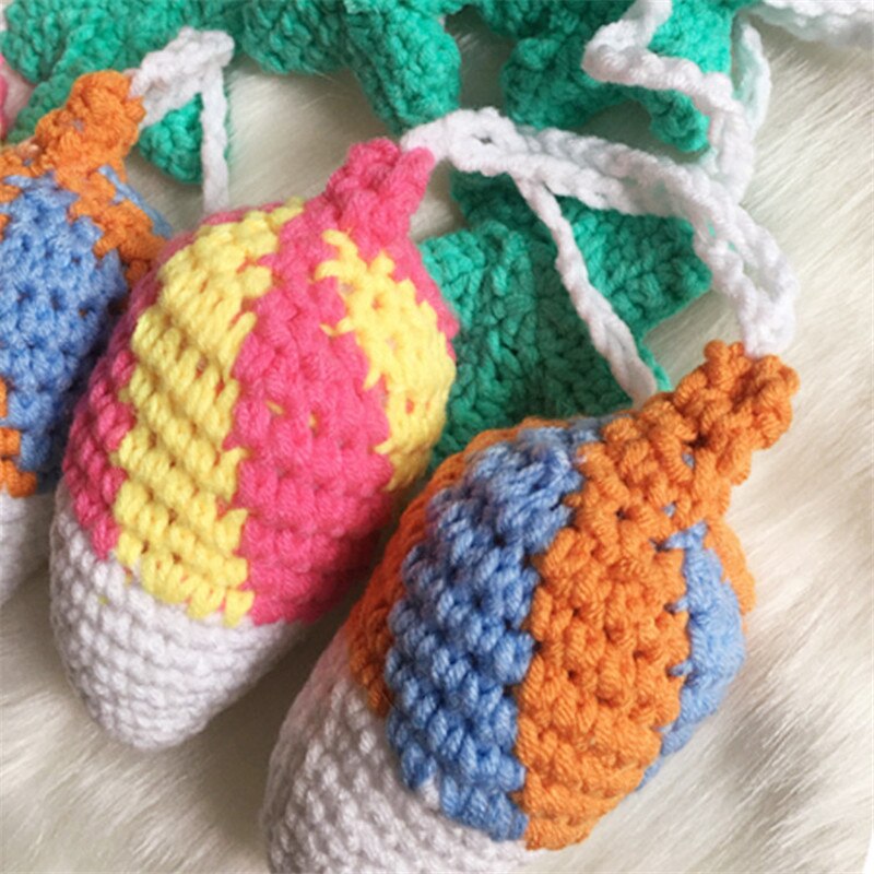 Colgadores de frutas tejidas para habitación de bebé, adornos para cuna, juguetes para niños, pegatinas de pared del dormitorio, juguetes para chupar