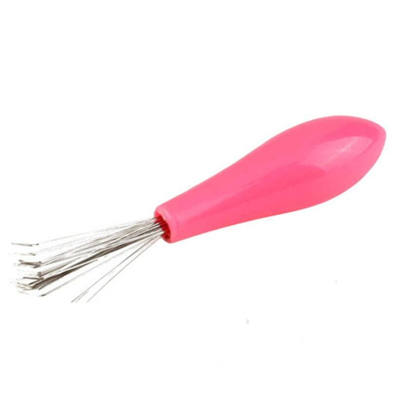 Limpiador de cepillo de pelo con peine, mango de plástico, removedor de cepillo de limpieza, herramientas de belleza integradas, productos de limpieza, suministros de limpieza: Azul